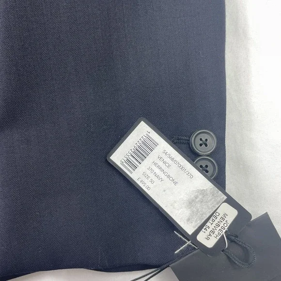 JOSEPH Venice Herringbone Navy Wool Mens Blazer Size 40R NWT 495$